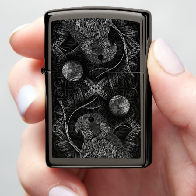 Falcon Full Moon Zippo Lighter (In Hand)