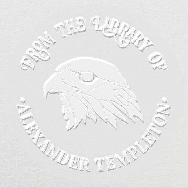 Falcon Head Silhouette Birds Library Book Name Embosser (Design)