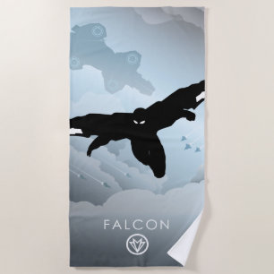 Falcon Heroic Silhouette Beach Towel