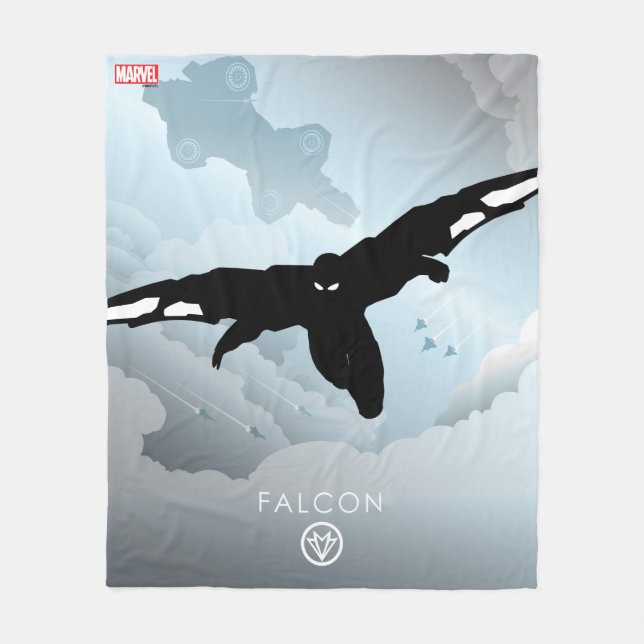 Falcon Heroic Silhouette Fleece Blanket (Front)
