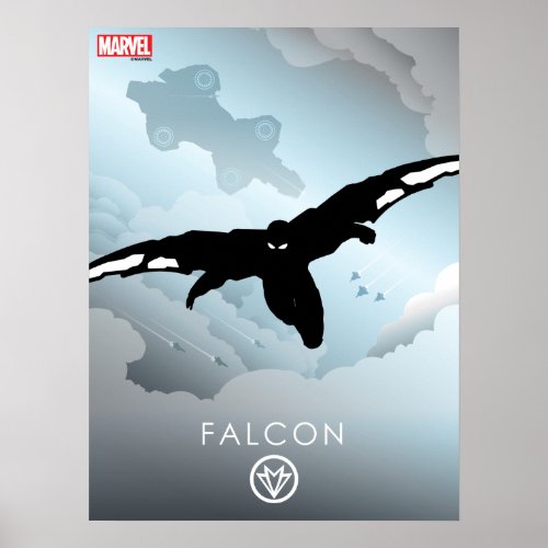 Falcon Heroic Silhouette Poster