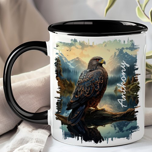 Falcon In Mountain Wilderness Mug