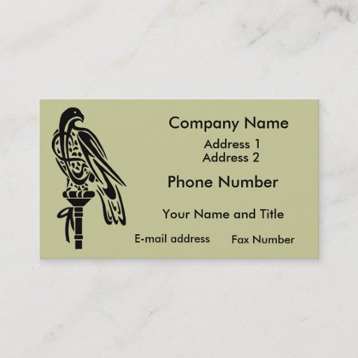 Customizable Falcon on Block Perch Business Cards