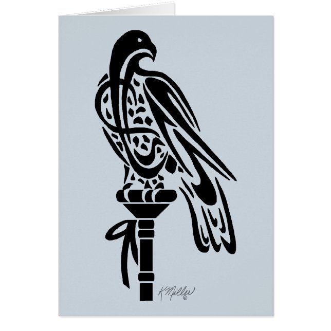 Falcon on Block Perch Cards (Front)