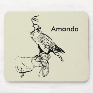 Falcon on Glove Mouse Pad