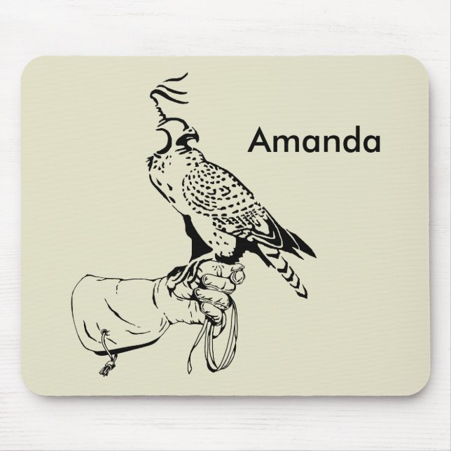 Falcon on Glove Mouse Pad (Front)
