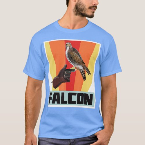 Falcon Retro Vintage Falconry with Hawk and Eagle  T_Shirt