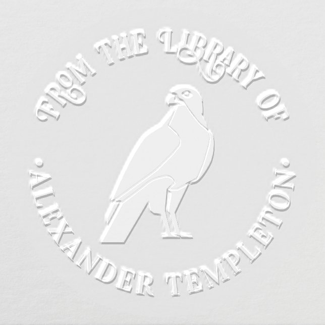 Falcon Silhouette Birds of Prey Library Book Name Embosser (Design)