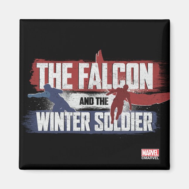 Falcon & Winter Soldier Red and Blue Graphic Magnet (Front)
