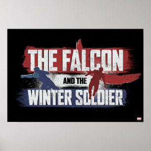 Falcon & Winter Soldier Red and Blue Graphic Poster