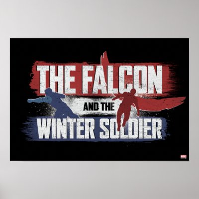Falcon &amp; Winter Soldier Red and Blue Graphic Poster