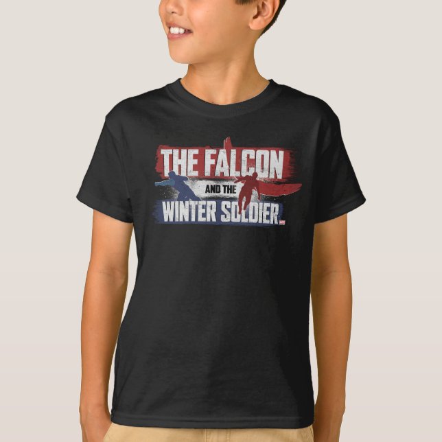 Falcon & Winter Soldier Red and Blue Graphic T-Shirt (Front)