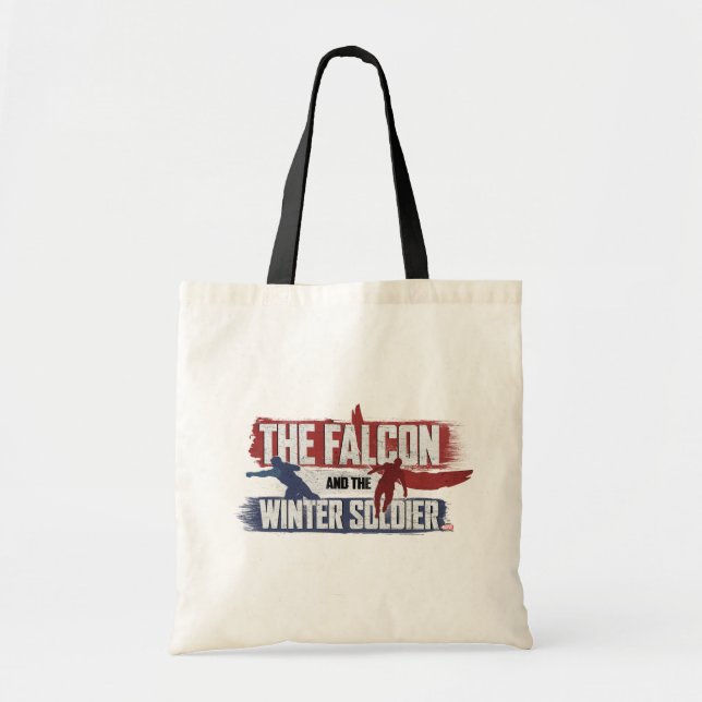 Falcon & Winter Soldier Red and Blue Graphic Tote Bag (Front)