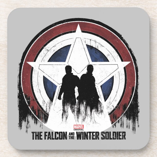 Falcon & Winter Soldier Shield Silhouettes Beverage Coaster (Front)