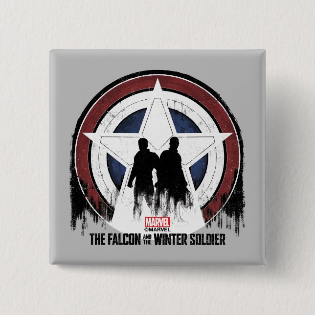 Falcon & Winter Soldier Shield Silhouettes Button (Front)