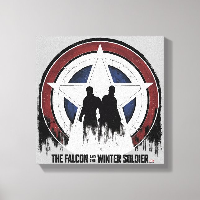 Falcon & Winter Soldier Shield Silhouettes Canvas Print (Front)