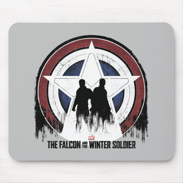 Falcon & Winter Soldier Shield Silhouettes Mouse Pad (Front)