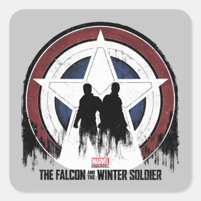 Falcon &amp; Winter Soldier Shield Silhouettes Square Sticker