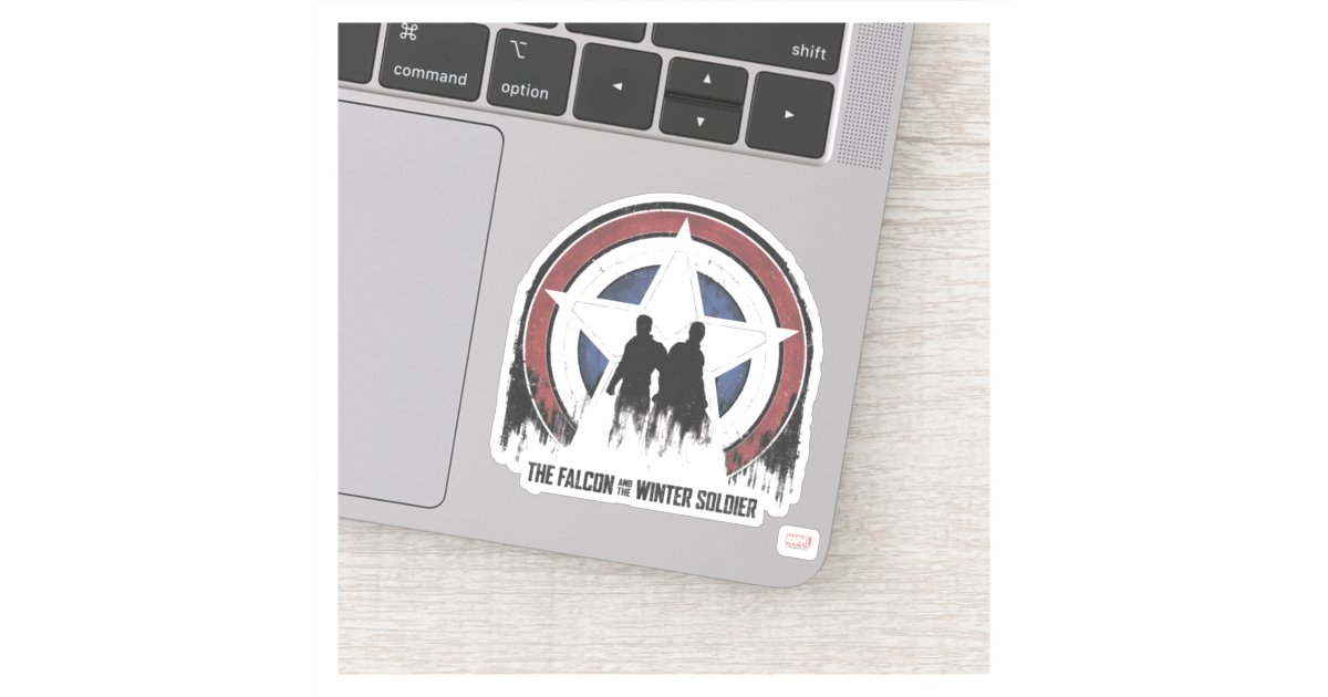 Falcon & Winter Soldier Shield Silhouettes Sticker | Zazzle