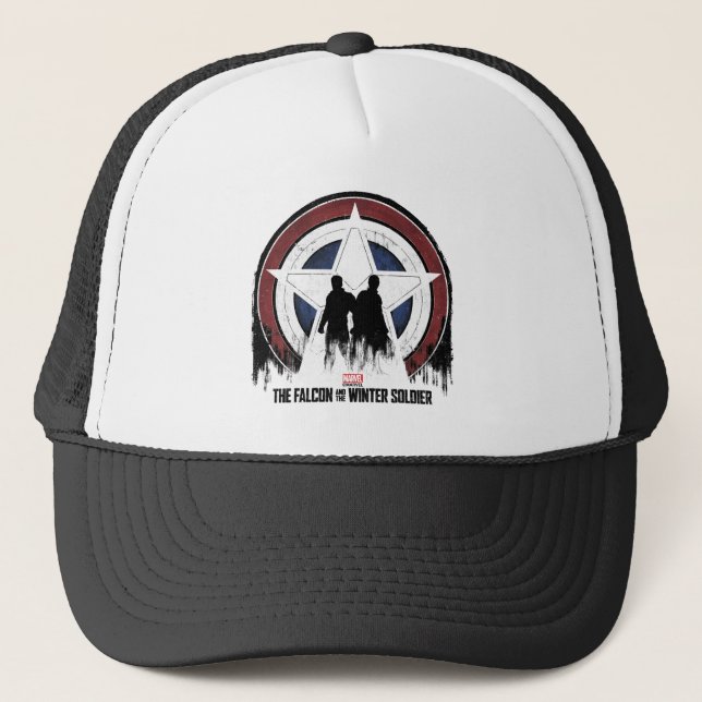 Falcon & Winter Soldier Shield Silhouettes Trucker Hat (Front)