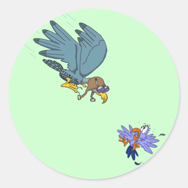 Falcon with goggles classic round sticker (Front)