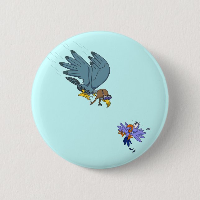 Falcon with goggles pinback button (Front)