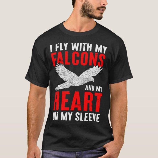 Falconer Dad Falconry Heart on My Sleeve  1 T-Shirt (Front)