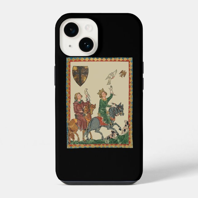 Falconry, 14th Century Codex Manesse Iphone Case (Back)