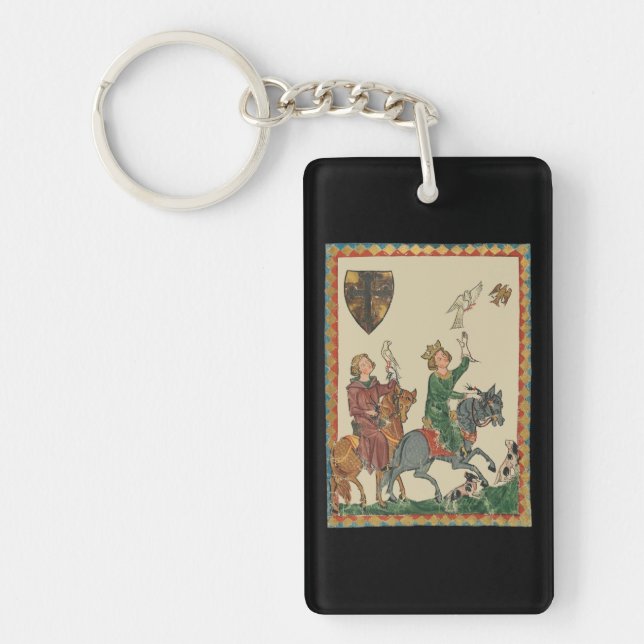 Falconry, 14th Century Codex Manesse Keychain (Front)