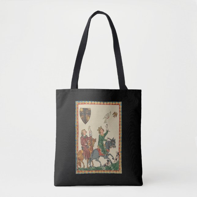 Falconry, 14th Century Codex Manesse Tote Bag (Front)