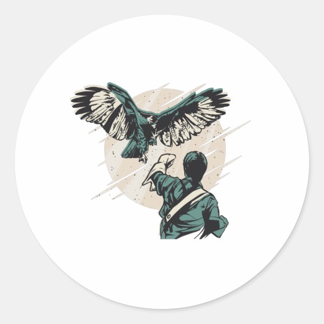 Falconry Classic Round Sticker (Front)