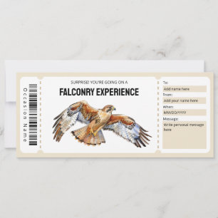 Falconry Experience Ticket Gift Certificate Invitation