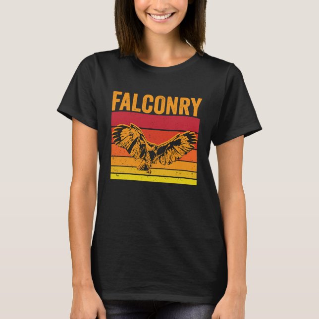 Falconry Retro Sunset Falcon T-Shirt (Front)