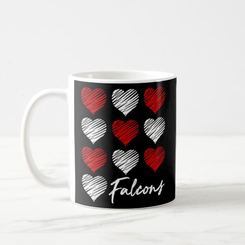 Falcons Pride Teams School Spirit Sports Red Heart Coffee Mug