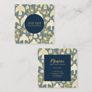 Falcons & Roses Chic Elegant Illustrated  Discount Card