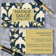 Falcons & Roses Chic Unique Modern Notary Public Business Card at Zazzle