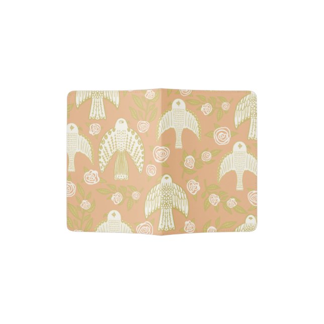 Falcons & Roses Elegant Boho Passport Holder (Opened)