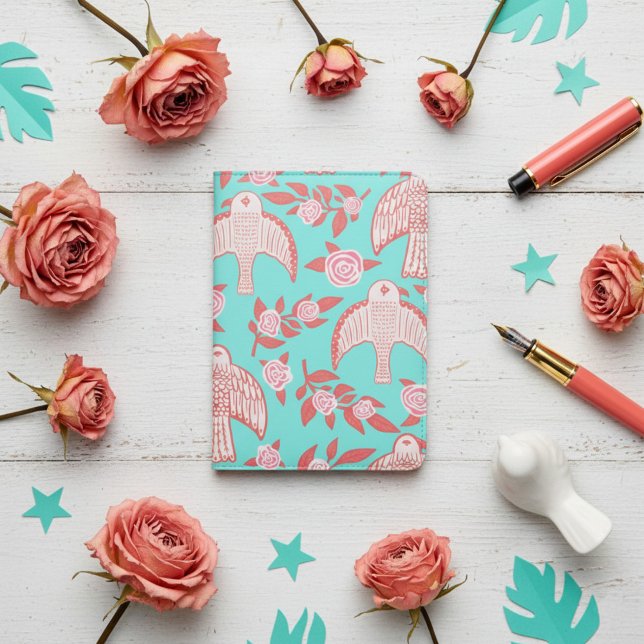Falcons & Roses Elegant Boho Passport Holder (Falcons & Roses Elegant Boho Passport Holder
)