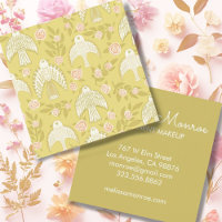 Falcons & Roses Elegant Boho Square Business Card