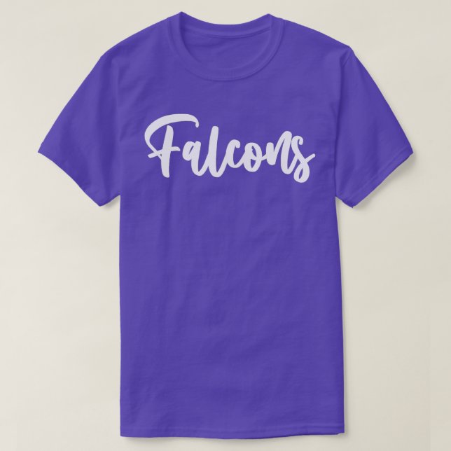 Falcons School Sports Team Mascot Town Go College  T-Shirt (Design Front)