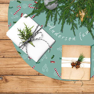 Falda para Árbol de Navidad, candy cane Brushed Polyester Tree Skirt