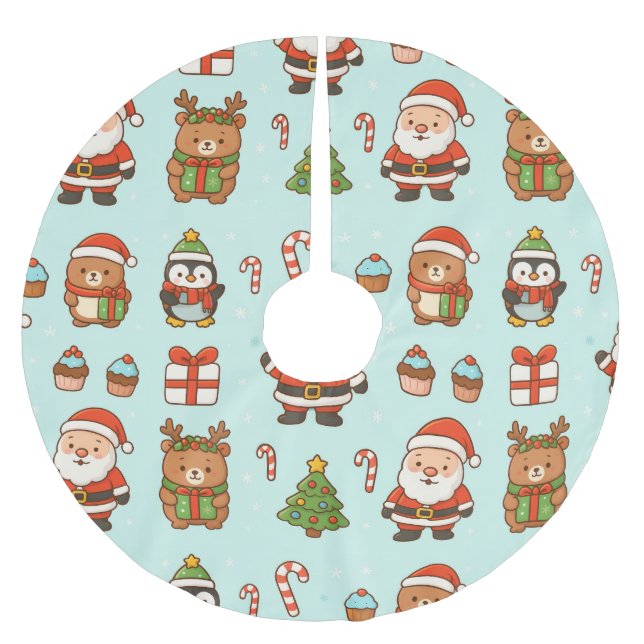Falda para Árbol Navidad Divertida Brushed Polyester Tree Skirt (Front)
