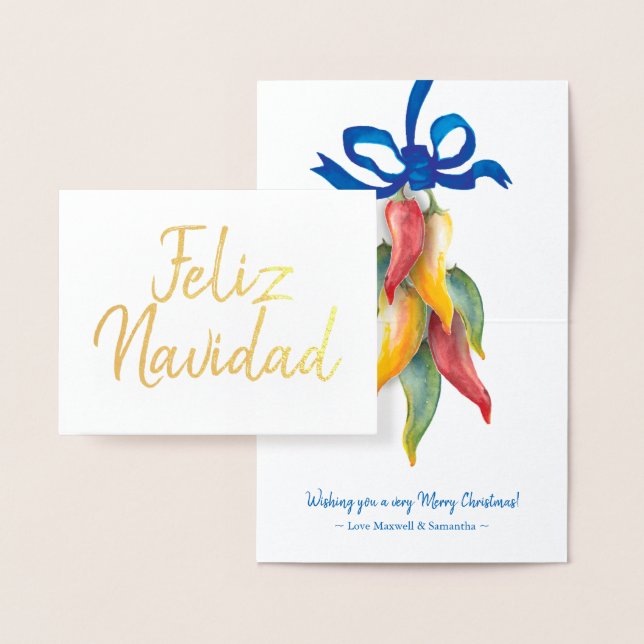 Faliz Navidad Real Foil Christmas Card (Display)