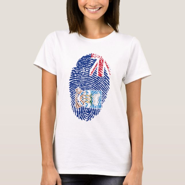 Falkland Flag Fingerprint T-Shirt (Front)