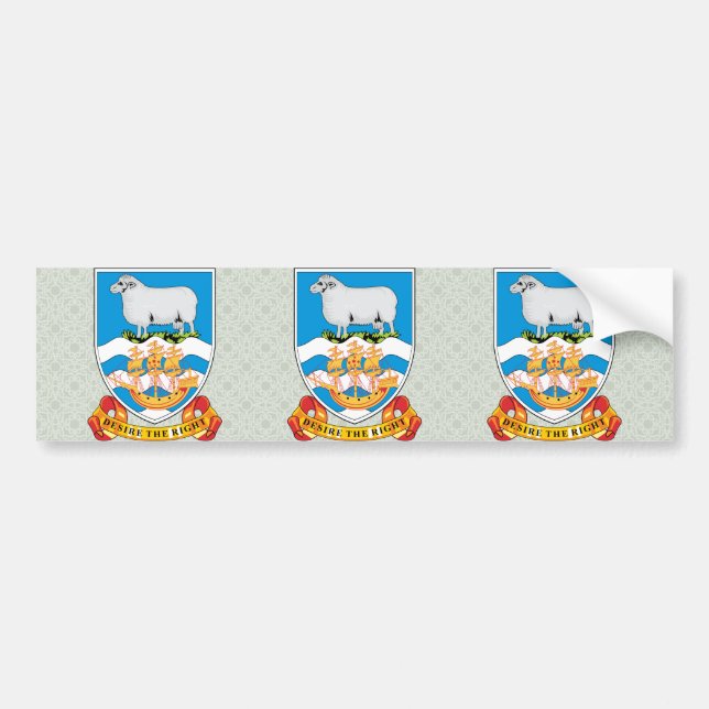 Falkland Islands Coat of Arms detail Bumper Sticker (Front)