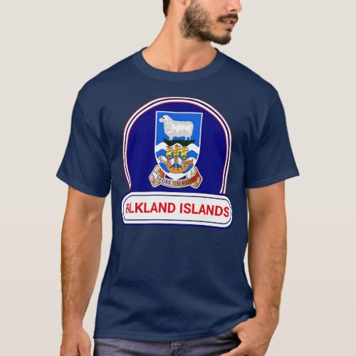 Falkland Islands Country Badge Falkland Islands Fl T_Shirt