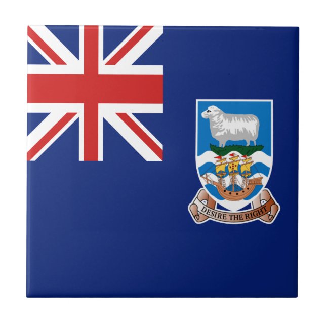 Falkland Islands Flag Ceramic Tile (Front)
