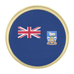 Falkland Islands Flag Gold Finish Lapel Pin