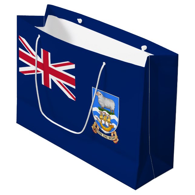 Falkland Islands Flag Large Gift Bag (Front Angled)