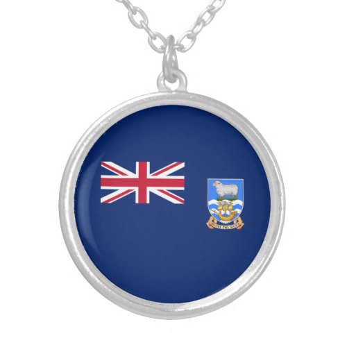 Falkland Islands Flag Silver Plated Necklace